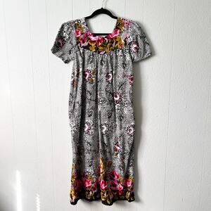 Y2K Vintage Loungees Womens Dress S Tunic Maxi Floral Cottagecore Boho Beachy